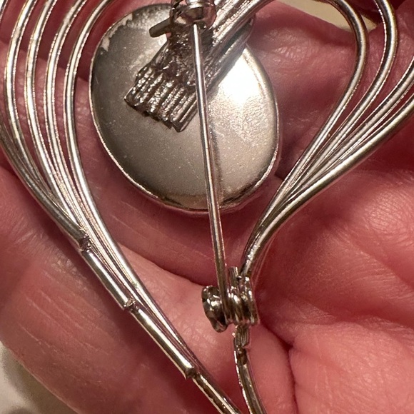 Silver and Blue Heart Brooch - Picture 5 of 5